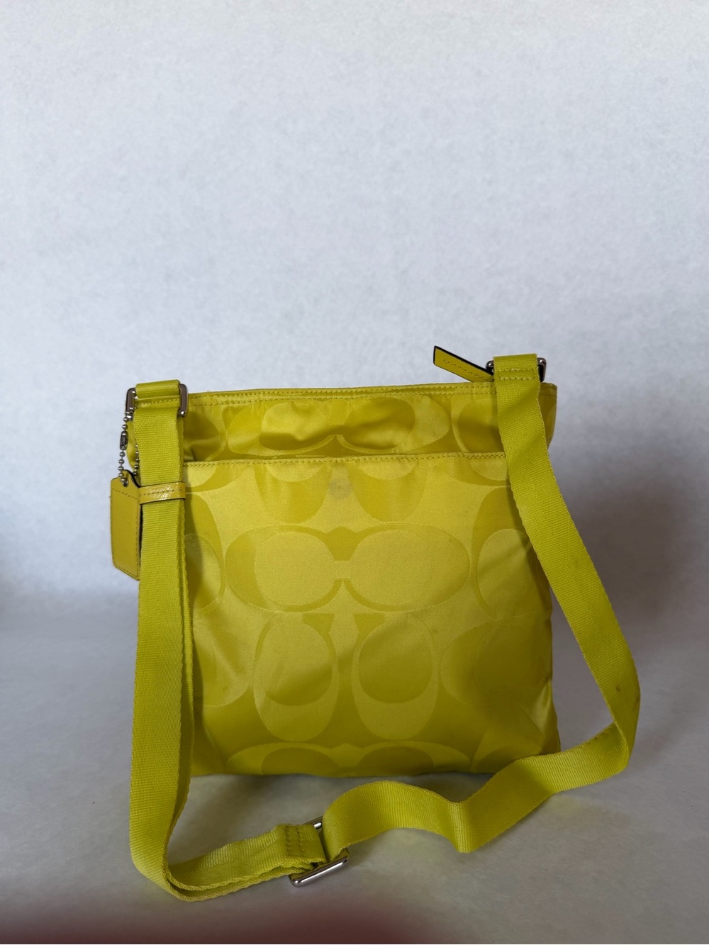 Coach Signature Nylon Crossbody Bag Bright Yellow A1483-F77408 - Picture 5 of 5